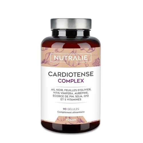 Ail Noir Complex 11250mg - Puissance 15:1 + Cardiotense - Aubépine + Olive + Q10 + S-Allylcystéine (SAC) Q10 Vit B - 90 Capsules Nutralie