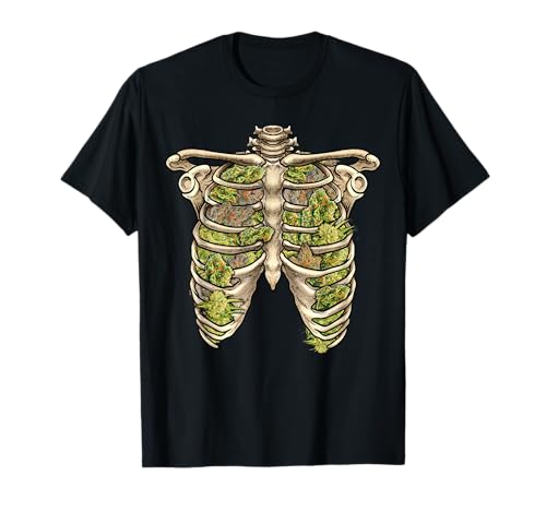 Funny weed rib cage marijuana bud rib cage 420 maglietta maglietta