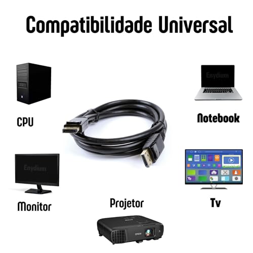 Cabo Displayport 1,8 Metros Com Trava DisplayPort Macho x Macho