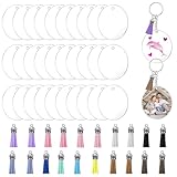 ❀ Nombreuses Utilisations -- Vous pouvez personnaliser ce porte-clés en acrylique avec vos autocollants préférés ou dessiner, graver ou coller avec un traceur. Les disques acryliques vierges conviennent pour la fabrication de porte-clés, fermetures éclair, pendentifs de sac à dos, décorations, étiquettes cadeaux, pendentifs, souvenirs et de nombreux autres travaux manuels