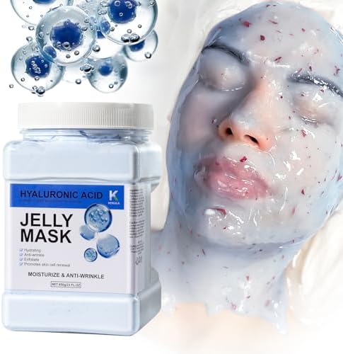 Hyaluronic Acid Jelly Mask Powder for Skin Care, Jelly Masks for Facials Professional, Facial Peel Off Gel Mask for Skincare, Hydrating Anti Wrinkle Peel Off Mask