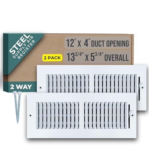 2-pack 12x4 duct diffuser with 2-way airflow (Handua)