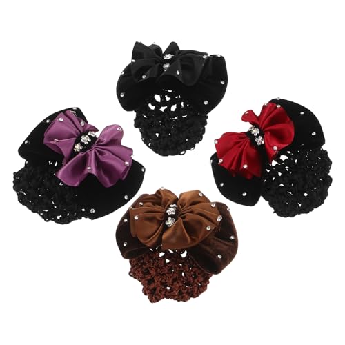 Pinza pelo elegante gemas de imitación con redecilla fina para moño perfecto