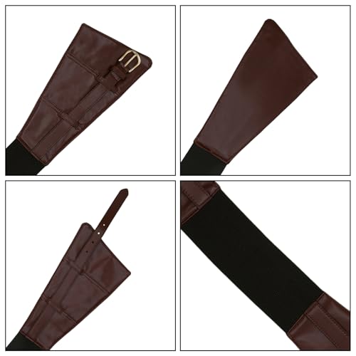 AMPOSSTO Women Fashion Wide Elastic Cinch Waist Belt Retro PU Leather Pin Buckle Waistband for Overcoat Dress Outfits 7