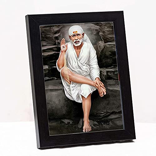 Cadre photo Shirdi Sai Baba blanc 22,9 x 17,8 cm décoration murale et table - 2