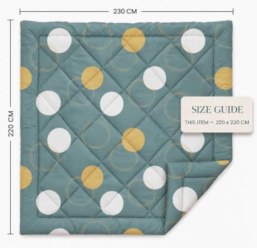 Image of HOMEKART 220 GSM Reversible Microfiber AC Comforter /Duvets for Mild Winter | All Season Single Size 3 Layered Quilted Blanket for Single Bed (230 cm x 150 cm,Light Grey & Yellow)