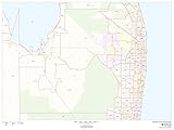 Palm Beach County, Florida Zip Codes - 48' x 36' Paper Wall Map