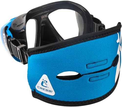 Cressi Pony Tail Neo Mask Strap Cover_Blue/White - Funda de Correa de Neopreno para Máscaras de Buceo y Apnea, Azul/Blanco, Talla única, Unisex