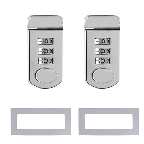 Image of Luggage,2PCS Toolbox Hasp with Combination Lock, 3 Digit Combination Lock,60x29mm(Nickel)
