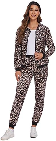 Hotouch Women's Sweatsuit Set Velour Hoodie Pocket Tracksuits jogging suits