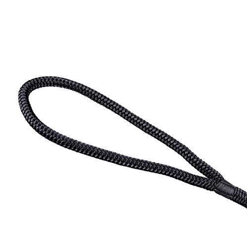 Amarine-Made 1/2 Inch 15 Ft Double Braid Nylon Dockline Dock Line Mooring Rope Double Braided Dock Line(Black) #TOP5