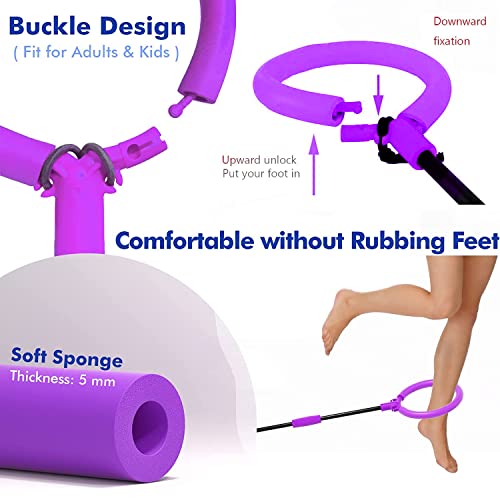 MEISHANG Swing Wheel mit Lichtrad,Kinder Blinkender Springring,Kinder Blinkender Springring Fußkreisel,Springender Ball Blinkender,Faltbarer Flash Jumping Ball,Blinkender Sprungball (Lila/1)