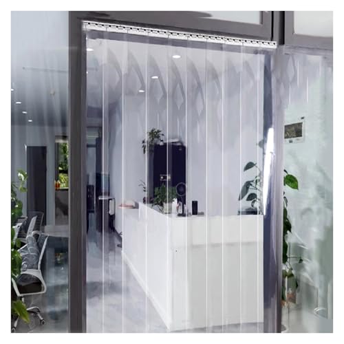 Cortina de tiras de PVC transparente y liso 75 cm de ancho para aislamiento en garajes y almacenes