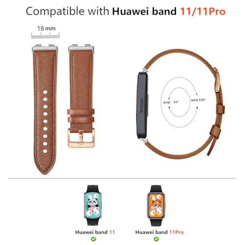 Issinlky Pasek skórzany do Huawei Band 11/11 Pro, pasek biznesowy do Huawei Band 11/11 Pro dla panów i pań