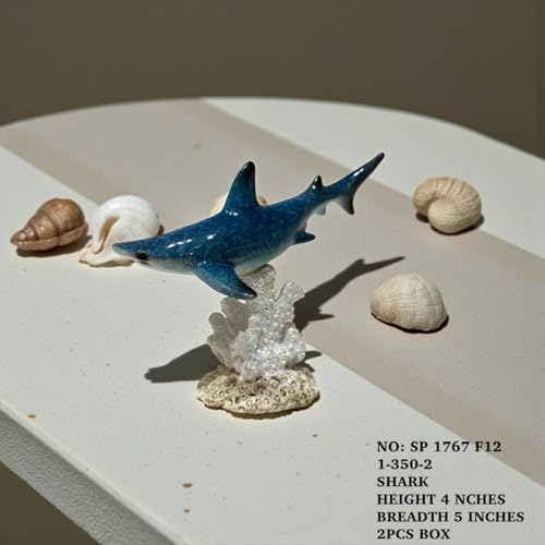 Image of AUGEN Polyresin Two Shark Statue Showpiece for Home Decor Decoration and Gifting (Set of 2)(1767F712, 10.5cm)