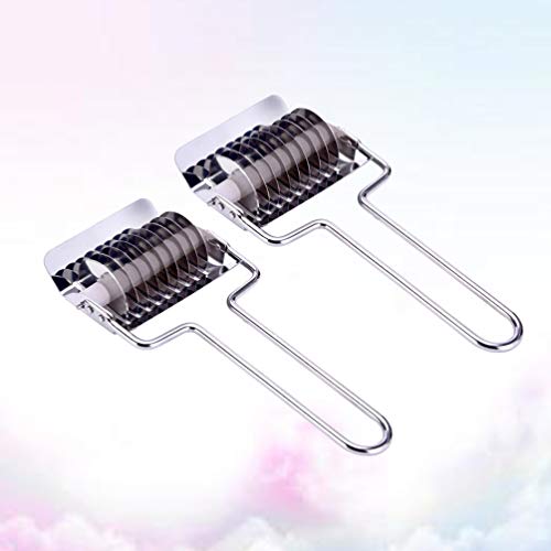 UPKOCH Cortador de macarrão de aço inoxidável com 2 peças, cortador de massa e macarrão para utensíl