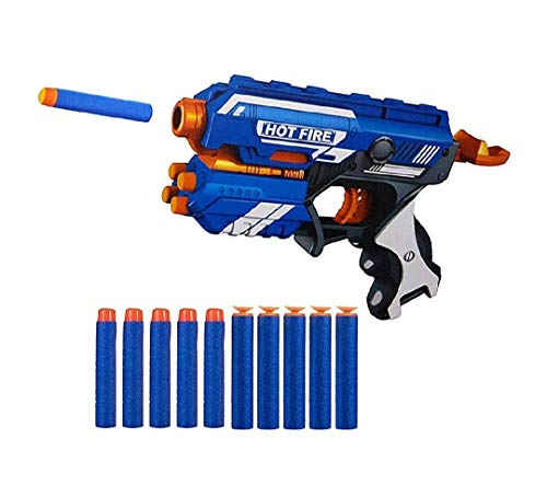 Image of ToysBuddy Toys Blaze Blaster Storm Hot Fire Shooting Toy Gun with 10 Soft Foam Bullets Perfect Guns for Boys Kids,Multicolor