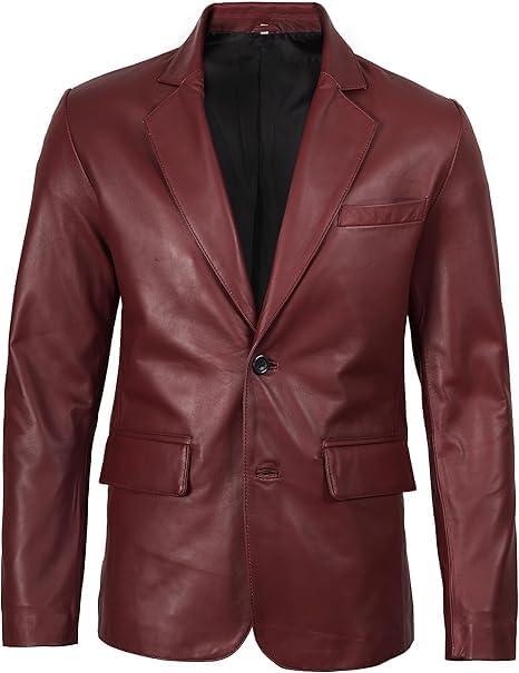 chava Men's Genuine Leather Jacket, Regular Fit, Maroon, Stand Collar, Multiple Pockets, Hip Length-picture-16