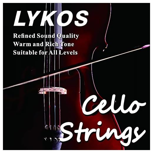 Lykos Cello Strings 1 Full Set A D G and C for 3/4 and 4/4 Size Cello, Experience the Rich and Powerful Sound Premium Quality for All Levels