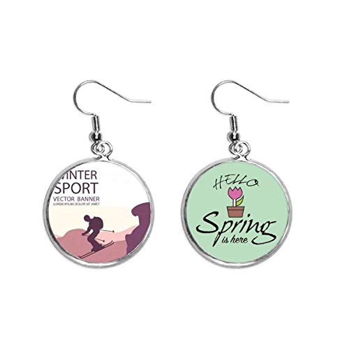 Pendientes de esquí cómodos con colgante deportivo para evitar joyas pesadas en invierno