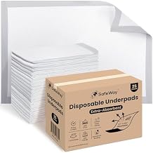 SAFEWAY USA Waterproof Disposable Bed Pad Ultra Absorbent Underpads for Adults, Seniors, Hospital & Home Use, Supports Up to 400 lbs, Protection for Incontinence & Bedwetting 37"x54", Pack of 25