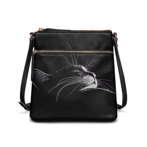 Leather Purses for Women, Leather Hobo Bags for Women Vintage Travel Sling Purse Multi Pockets Shoulder Bag