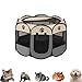 Hund und günstig Kaufen-WAVATA Faltbarer Laufstall FüR Haustiere, Tragbarer Welpenlaufstall, 74x74x43cm Oxford Wasserdichter Pet Laufstall FüR Hunde Hasen Meerschweinchen Katzen FüR Innern Oder AußEn (Grau)