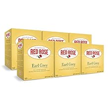 Red Rose Earl Grey Tea Full Flavored Black Tea Specially Blended Strong Black Tea with 50 Individually Wrapped Tea Bags Per Box Pack of 6 Contains Caffeine Brew Hot/Cold Original Black Tea