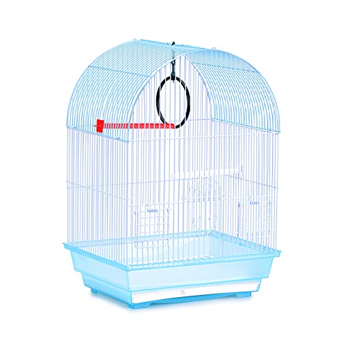 Jaula para pájaros con comederos, Palos y Columpios Jaulas pájaros casa ave34.5X28X49.5CM (Color Aleatorio)