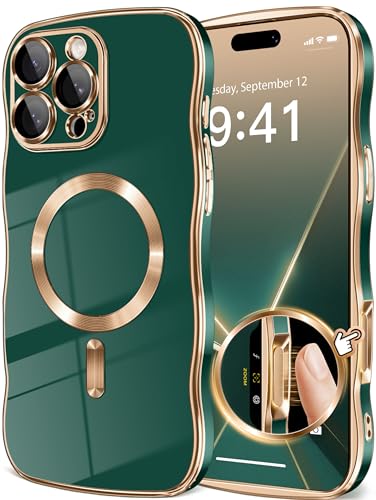 GVIEWIN for iPhone 16 Pro Max Case Compatible with MagSafe Cute Wave Frame