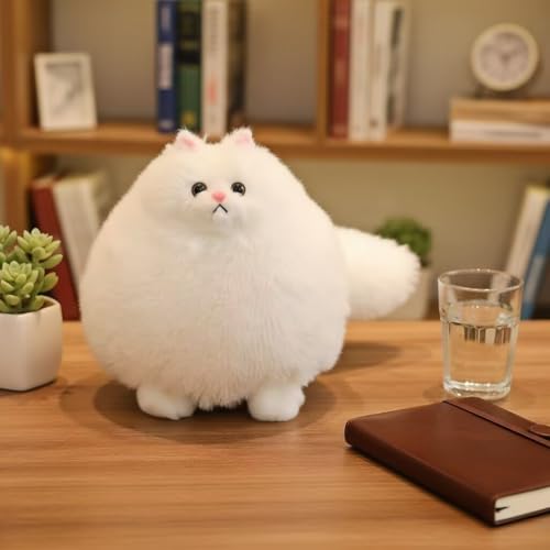 Image of Winsterch Stuffed Animal Plushie Cat Stuffed Animal,Cute Soft Plush Cat Animals,White Stuffed Cat, Birthday for Kids,Boys,Girls,Fat Cat Stuffed Toy (White, 10 Inches)