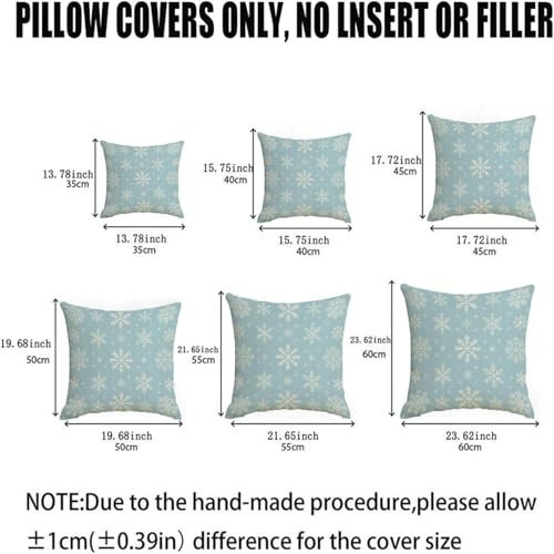 Housse coussin 70x70cm Noël en velours bleu clair imperméable x2 - 6