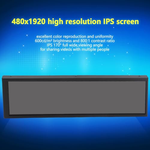 Image of Yunseity 8.8 Inch Portable Monitor, 480x1920 LCD HD, 170 View, 60Hz Refresh Rate, HDR, 600 Nits Brightness, Eye Care, USB