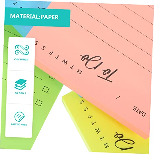 STOBOK 6Pcs Notas Fluorescentes De Papel Portátil
