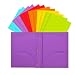 INFUN Plastic Folders with Prongs and Pockets, Heavy Duty School Folders with Pockets, Letter Size Multicolor Folders,12 Pack