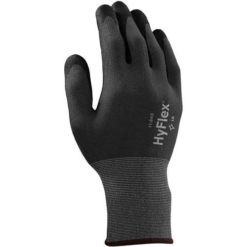 Ansell113038 HyFlex Series 11-840 Light Duty FORTIX Foam Nitrile Glove, 15 Gauge, Powder Free, Size 8, Grey (Pack of 12)