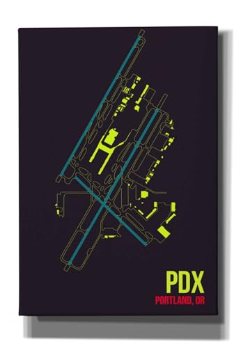 Epic Graffiti 'PDX Airport Layout' by O8 Left, Canvas Wall Art, 18"x26"