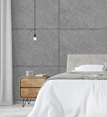 Papier peint vinyle lessivable effet ciment pour masquer les imperfections du mur - 5