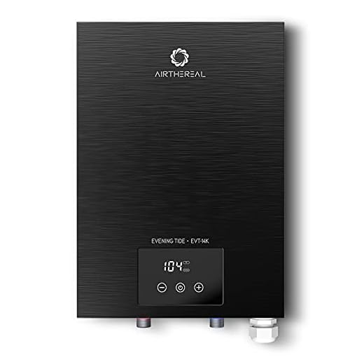 Airthereal Electric Tankless Water Heater 14kW, 240Volts - Endless On-Demand Hot Water - Self Modulates to Save Energy Use - Small Enough to Install Anywhere - for 1 Shower, Evening Tide series