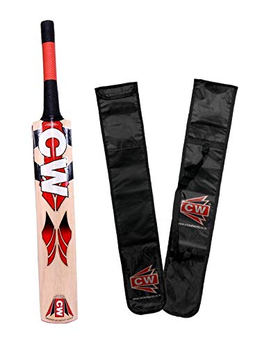 Batte de cricket en saule du Cachemire CW pour homme avec balle en cuir