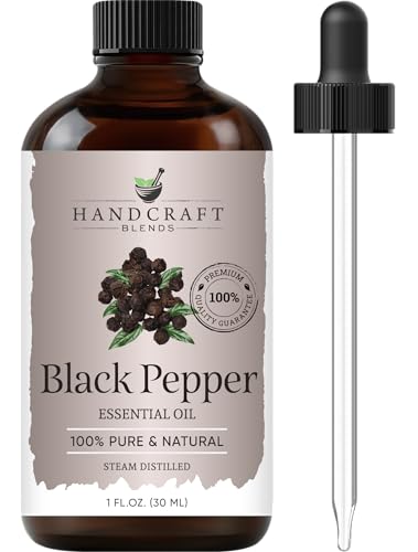 Handcraft Blends Black Pepper Essential Oil 1 Fl Oz 100% Pure and Natural Premium Grade Essential Oil for Diffuser and Aromatherapy Skin Massage Candle and Soap Making Fragrance