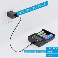 18650-wiederaufladbarer- Batterieladegerät -XTAR VC4SL, 21700 Batterieladegerät und Adapter für 3,6V 3,7V Batterie und 1,2V AA AAA Batterie.(VC4SL+Adapter) – Ansicht 4