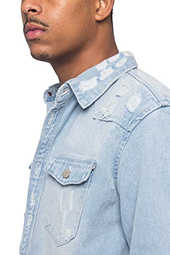 Image of VICTORIOUS Men's Distressed Denim Jacket