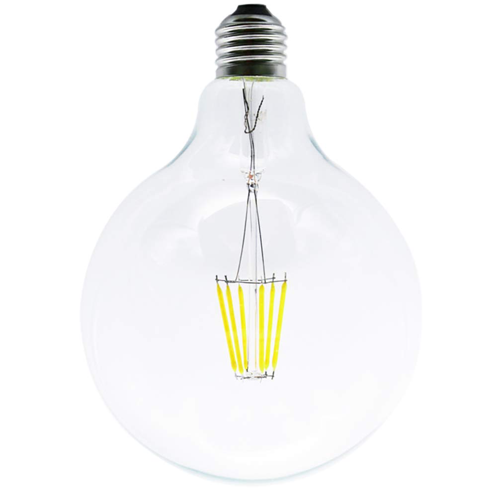 20 x G125 LED Edison Casquillo E27, intensidad regulable, 6 W, fresco Blanco 6000 K, 220 V, antigüedad filamento iluminación en Vintage Retro Look, sustituye a bombilla halógena de 45 W