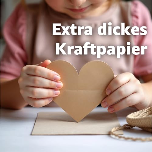 100x Kraftpapier braun 160 g/m² aus Nachhaltigen Naturpapier - zum Basteln & Drucker geeignet - Dickes Kartonpapier & Tonpapier