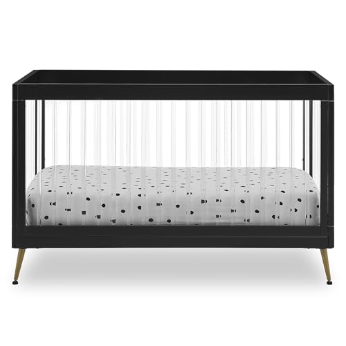 Image of Delta Children Sloane 4-in-1 Acrylic Convertible Crib - Greenguard Gold Certified, Black/Bronze