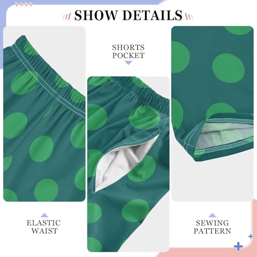 ZZKKO Green Polka Dots Boys Pants for Kids Jogger Pants with Pockets S-XL4