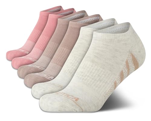 Image of Nautica Womens No Show Socks Moisture Wicking Athletic Low Cut Socks 6 Pack | Moisture Wicking Dri-Motion Fabric, Cushioned Key Areas, Banded Arch Support, No Show Low Cut, Shoe Size 4-10