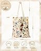 ALMLWIAJ Sac fourre-tout en toile imprimé papillon floral, 35 x 38 cm, coton naturel, motif floral, couleur crème, Zhouju, 15 inch (BIBE) #1