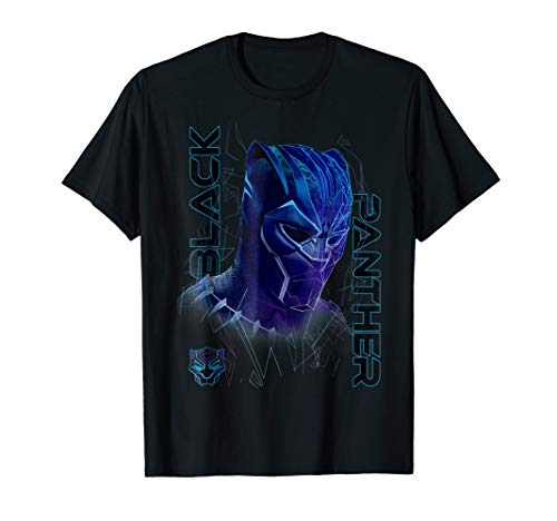 Marvel Black Panther Movie Geo Tech Purple Portrait T-Shirt